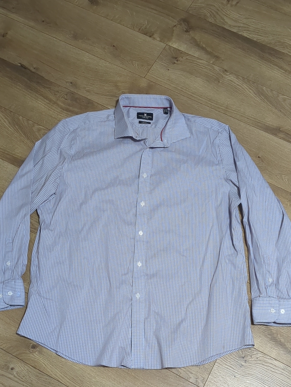 Psycho Bunny Modern Fit Checkered Plaid Button Down Collar Office Size 17 1/4 34